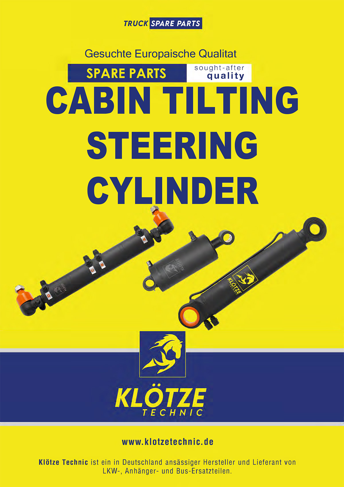 Cabin Tilting Steering Cylinder || Klötze Technic